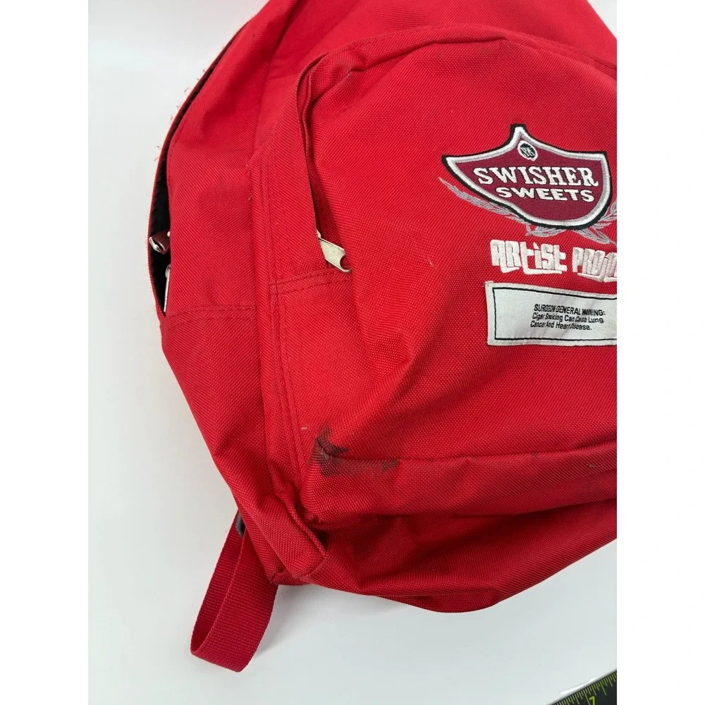 Swisher‎ Sweets Artist Project Backpack Red Canvas Embroidered Promo Bag Pocket